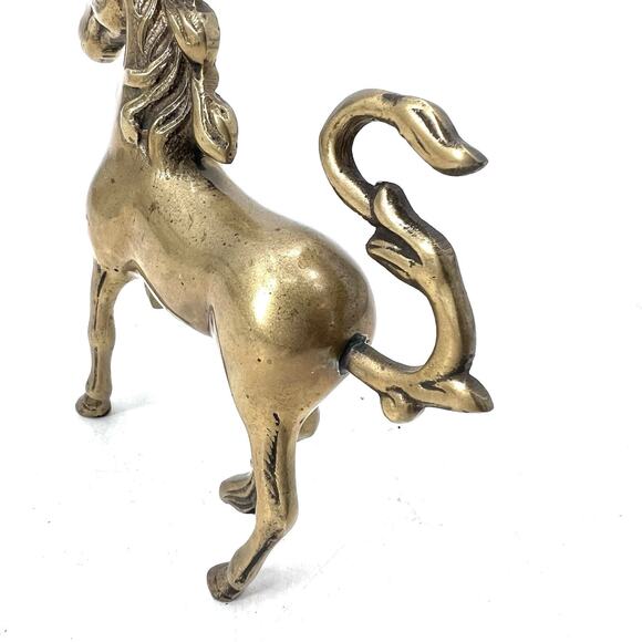 Vintage Solid Brass Unicorn Sculpture Figurine Fantasy Mythical Decor - Picture 11 of 13